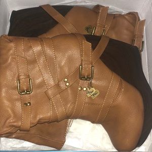 brown wedge boots